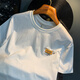 T-shirt blanc Romon Nouveau t-shirt imprimé de tendance haut de gamme pour hommes