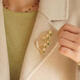 Yin Muxi lily of the valley flower retro small fragrance style high-end women's brooch temperament fur coat suit corsage niche birthday gift for women XZ0553 lily of the valley flower brooch