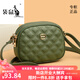 Kangaroo Light Luxury Marke Echtes Leder Rundtasche Frauen 2023 Neue Mode Sommer vielseitig weiche Leder One-Shoulder Crossbody Tasche Dreischichtig Beige