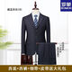 ROMON 2025 high-end men's suit loose formal three-button suit professional wear work interview business casual 12 three-button gray striped suit + trousers + 165/S Weight 95-100Jin Jin is equal to 0.5 kg