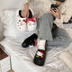 Minghuitong Hellokitty Hole Shoes Cute Cartoon Kitty Cat Women ins Лето, не скользящие тапочки с толстыми толстыми, на улице в черном ремеше