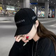 Eve's Color Hat Unisex Outdoor Sun Hat Baseball Cap Fishing Four Seasons Peaked Cap Letter Embroidery Korean Summer Hat Black L (58-60cm)