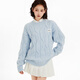 Yi Shangmei blue sweater women's autumn and winter 2025 new lazy style sweater casual outer wear thickened loose round neck top