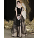 Li Baixin evening dress female 2025 new host light luxury niche French adult ceremony art test dress skirt temperament and high-end black M