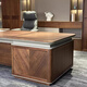 Aesthetic New Chinese Style North American Black Walnut Desk Boss Desk Simple Modern Solid Wood Executive Desk President Desk and Chair Combination Size Customization (Contact Customer Service)
