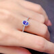 Fuwu natural tanzanite bare stone ring surface 925 silver inlaid ring live ring adjustable women's ring supports re-examination natural tanzanite