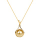 Jun Bu means natural color South Sea gold pearls, seawater pearls, 18k gold diamond lucky bag pendant necklace, 18k gold diamond/single pendant (excluding chain) 12-13mm