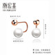 Trendy Acer embellished pearl 18K gold earrings for women rose gold earrings as a birthday gift for girlfriend, one pair