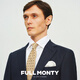 
FULL MONTY suit jacket men's wool navy blue checked suit groom wedding business slim formal suit Navy blue 3289 46