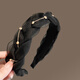 Zhuo Keke black high-end twist braid love chain hair hoop mesh hairpin wide-brimmed face wash headband simple head accessories twist love chain hair hoop - black