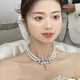 Wedding necklace new Korean style simple pearl crown bridal tiara tiara wedding birthday night model necklace + earrings