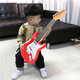 Jingqiao Kinder großer Größe spielen Jungen und Mädchen Simulation Ukulele Elektronische Gitarrenspielzeugmusik Anfänger Musikinstrument grenzüberschreitende A-Style Red E-Gitarre ~ String Sensing Battery Model