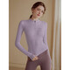 LULUUVTTOH Half zipper with chest pad yoga clothes women's tight long-sleeved sports tops T-shirt running Pilates training fitness clothes Purple S Recommended 95Jin Jin equal to 0.5kg or less