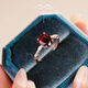 Fat Donglai's same pigeon blood ruby ​​ring 18k gold 2.5 carat natural pigeon blood red aluminum garnet gemstone 7X9 natural garnet ring live