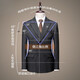 Lilan men's suit suit wedding groom double-breasted slim dress striped suit full set men's business formal suit dark gray double-breasted 3-piece suit suit + trousers + vest XL recommended 115-130 Jin Jin equals 0.5 kg