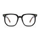 Xu Guliang's myopia glasses frame, black frame men's wood grain temples can be matched with degree lenses, retro pussy mirror anti-blue light flat mirror, black frame wood grain legs, no degree (mirror box + mirror cloth)