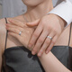 Meluxe Pt950 platinum ring for men and women platinum ring broken ice couple ring wedding ring birthday gift No. 10 about 3.96g