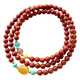 BOSFRU South Red Agate Three Circle Bracelet Authentic Beeswax Bead Bracelet Simple Women's Birthday Gift Temperament High-End Jewelry South Red Agate Bracelet 6mm