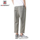 Aemape Summer Thin Casual Starns для мужчин модный бренд свободные прямые брюки для мужчин 2025 летние прохладные спортивные брюки для мужчин J9904 Khaki Grey m