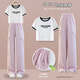 Disney (Disney) Girls Summer Stile 2024 Новый модный детский интернет-знаменитый знаменитость Лето-стиль учеников средней школы Лето с коротким рукавом с двумя частями 15029 Purple + 9889 White 170 см.