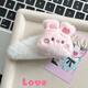Plush Bear Rabbit Hair Clip for Women Autumn and Winter Side Bangs Clip Cute Children's BB Clip Girls Hair Clip Hair Clip Hairdress White Rabbit Clip + Pink Rabbit Clip