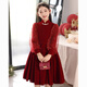 Disney (Disney) girls dress velvet autumn and winter new style red style plus velvet children's skirt little girl princess dress red velvet style velvet lining 120