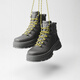 ECCO Martin Boots Herrenschuhe, Hochschuhe im Freien, lässige Kauflatten -Männerschuhe, Spuren 550604 Eisengrau 55060450843 43