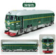 Shenghui 1:87 Dongfeng Lokomotive Legierungsmodell Sound und Lichtwiederherstellung Klassisches Green Train-Modell Kinderspielzeugauto blau doppelt 19x3,5 cm