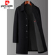 Pierre Cardin woolen coat men's autumn and winter mid-length casual woolen woolen thickened coat cashmere windbreaker new product black regular style M 170 recommended 100-125Jin Jin equals 0.5 kg