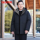 Duck goose down middle-aged and elderly down jacket men's removable liner business casual thickened cold-proof dad jacket JH navy blue L (175)