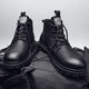 Zhuseii Martin Boots Herren Winter neuer High Top Retro Herrenschuhe Britische Arbeit Lederstiefel Outdoor Casual Motorrad Kurzstiefel Männer RF-HC897 Black 39