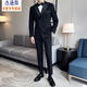 Jason's high-end double-breasted suit, groom's suit, gentleman's business formal suit, tuxedo host banquet dress, black (suit + pants) 2XL