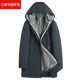 cerejeira派克服男中长款水貂整貂内胆尼克服貂皮大衣连帽中老年皮草外套厚 藏蓝色 XL 175/