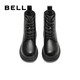 百丽（Belle）七夕礼物舒适马丁靴女商场款真皮时尚靴B7E2DDD4 黑色-单里 36 (230mm)
