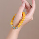 Qingchengshan Beeswax Bracelet Jade Gourd Bracelet Natural Russian Material Chicken Oil Yellow Original National Style Bracelet Women's 10mm Chicken Oil Beeswax Hetian Jade Gourd Bracelet