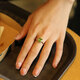 GEM STONE KING 1.8 carat green peridot ring, single inlaid with 925 silver colored gemstones for women, a Valentine's Day gift for your girlfriend, US No. 5