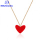 Fat Donglai's same 18k gold red heart necklace purchased from Japan for little girl, yellow size, small red heart, small size