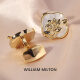WILLIAM MILTON国风镜花辞浮雕袖扣男士高端袖钉礼盒定制生日礼物 镜花辞