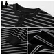 Izzue it Hong Kong trendy brand striped sweatshirt men's spring and autumn American retro contrast color Henry collar long-sleeved bottoming shirt black official authentic L