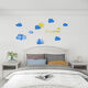 Hanchen Cloud 3D Dreidimensionales Acryl-Wandaufkleber Kinderzimmer Dekoration Girl's Heart Sticker Girl's Bettwanddekoration 795 Wolken rosa groß: 1,2 Meter lang, 59 cm hoch