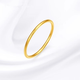 Muqin Gold Sansheng III Plain Ring 9999 Pure Gold Ring for Men and Women, Imitation Gold Aperture Tail Ring for Girlfriend, Smooth Ring, No. 7, 0.3g