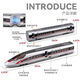 HKGX Fernbedienungslegierung Hochgeschwindigkeitsschiene Fuxing Emu Model Simulation Harmony Children's Train Toy Electric Train Boy Fernbedienungsversion - Legierung Hochgeschwindigkeitsschiene - Doppelabschnitt [Silber] [wiederaufladbarer Batterieversion + USB -Charger + Schraube]