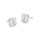 Mengjinyuan platinum earrings, four-leaf clover, brushed and sparkling, PT950 platinum, birthday gift for girlfriend, weighing about 2.45g