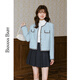 Banana Baby (BANANA BABY)BANANA BABY2024 winter retro college style pleated woolen skirt women's short skirt D244QZ687 dark gray M