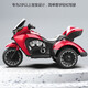 爵士酷派儿童电动摩托车三轮可坐大人大号双人男女小孩玩具车母婴童车 烤漆红：皮座+12V电瓶+音乐+遥控