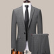 Dances with Wolves (DANCING WOLVES) 2024 Autumn Men's Suit Suit Spring and Autumn New Groom Wedding Dress Business Plaid Suit Collar Formal Goode B-516 Light Gray M