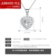 Junhong PT999 platinum pendant women's platinum necklace set chain heart-shaped love diamond face pendant chain clavicle chain PT999 platinum set chain 6.05 grams (including gold chain)