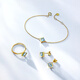 Yan's Jewelry Natural Brazilian Aquamarine Bracelet 18k Gold Sky Blue Color Gemstone Bracelet 18k Elegant Gold