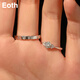 EothPT950 Platinum Moissanite Diamond Sugar Cube Galaxy Couple Ring Female Pair of Rings Wedding and Birthday Gift for Girlfriend Pair of PT950 Platinum Sugar Cube Ring + Certificate