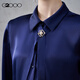 G2000 satin/tie with brooch/same style in shopping mall, women's 2025 autumn and winter long-sleeved casual shirt